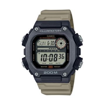 שעון קסיו דיגיטלי עם רצועה בצבע חול ארוכה במיוחד דגם DW-291HX-5AV 