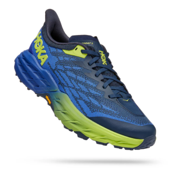 Hoka Speedgoat 5 -נעלי ספורט הוקה ספידגוט 5 לגברים בצבע כחול רויאל/צהוב
