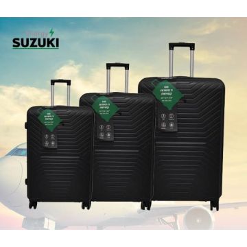 סט 3 מזוודות דגם רומא מבית SUZUKI צבע שחור