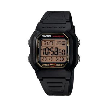 שעון יד דיגיטלי עם רצועת סיליקון שחורה Casio W-800HG-9AVDF - צבע שחור